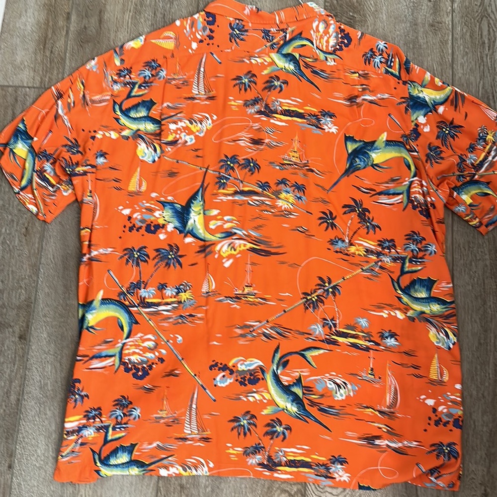 Polo by Ralph Lauren Orange Tropical Print Shirt - Picture 3 of 3